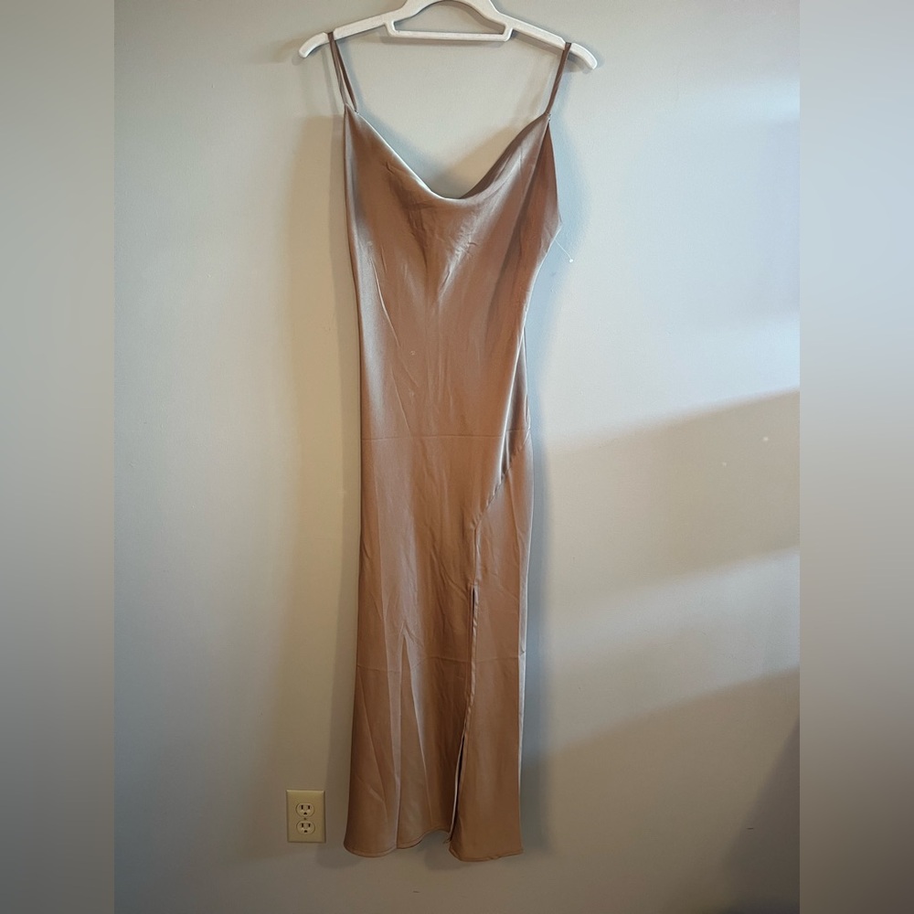 Paper Heart tan satin slip dress size extra small